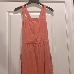 Madewell Pink Apron Dress with Pockets